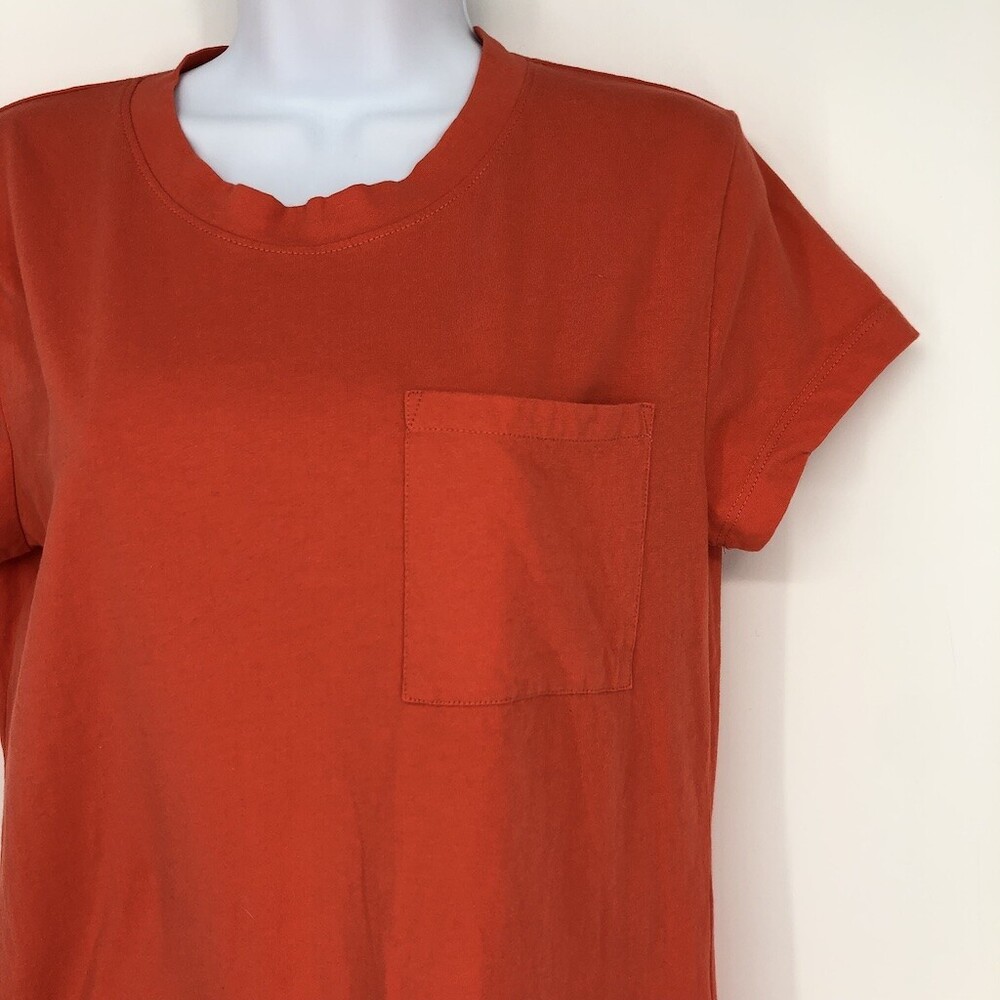 J. Crew Women's Red 100% Cotton Short Sleeve Crew Neck T-Shirt Dress Size Small - Picture 3 of 10